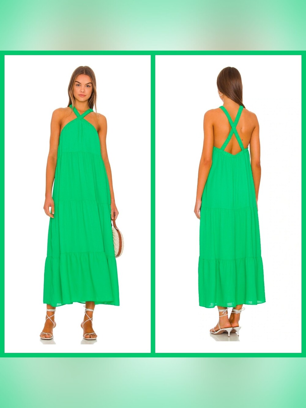 💚Show Me Your MuMu💚 - Spring Green Hallie Halter Dress